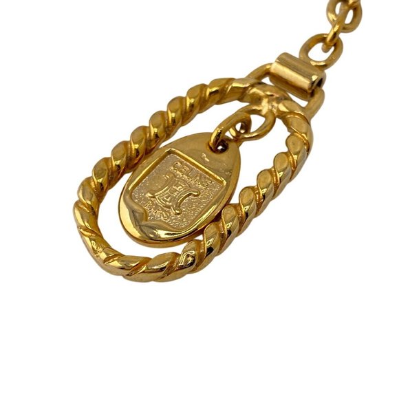 CELINE Triomphe Keychain with Carabiner in Gold - Picture 3 of 8
